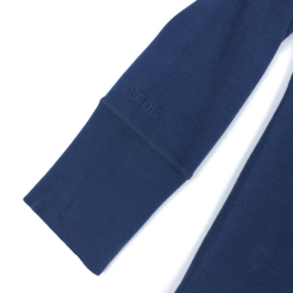 WOOLX Merino Wool Cold Weather Base Layer Long Sleeve Top Navy Gorpcore Outdoor - Picture 8 of 8